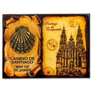 Iman acolchado y resinado con dije metal - Camino de Santiago (Way of St. James - Catedral)