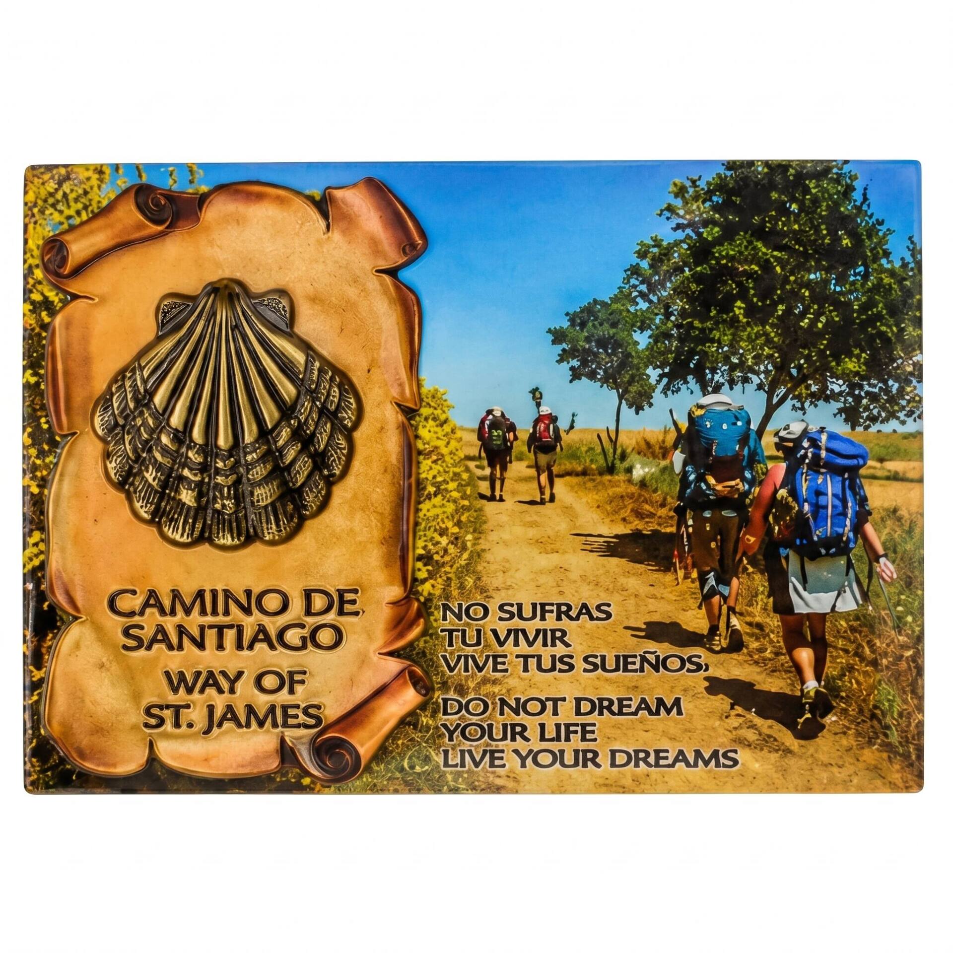 Iman acolchado y resinado - Camino de Santiago (Flecha)