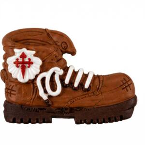 Imán de resina - Bota con Viera y Cruz de Santiago