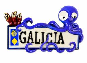 Iman de resina - Señal de Galicia con pulpo
