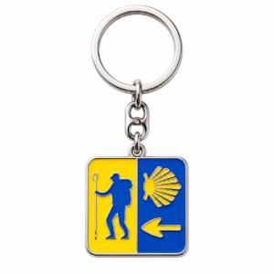 Llavero de metal lacado - Señal del Camino de Santiago